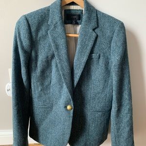 J crew tweed herringbone Scottish wool blazer